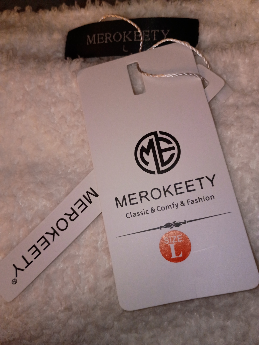 Merokeety Cozy Off-Shoulder Cream Knit Skirt Set Size Large NWT - Picture 2 of 9